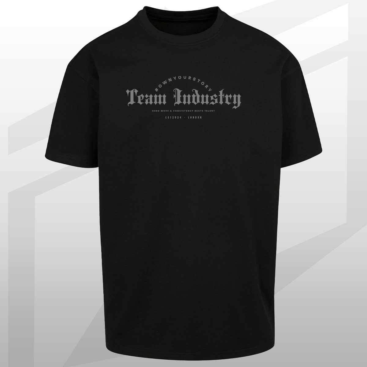 team industry oversize mens fitness tee for bodybuilding and strongman